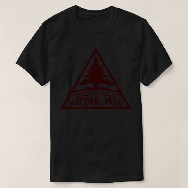 Crater Sjö nationalpark Träd Triangle Brown T Shirt (Design framsida)
