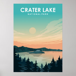 Crater Sjö nationalpark Travel Poster