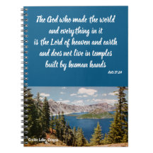 Crater Sjö Oregon Christian Notebook