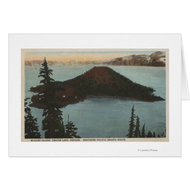 Crater Sjö, Oregon - guideövy #1 Hälsningskort (Framsidan Horizontal)
