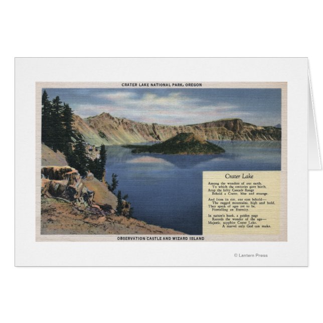 Crater Sjö, Oregon - Observation Hälsningskort (Framsidan Horizontal)