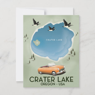 Crater Sjö Oregon Travel karta poster