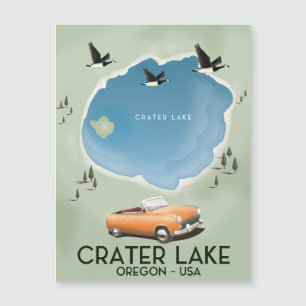 Crater Sjö Oregon Travel karta poster