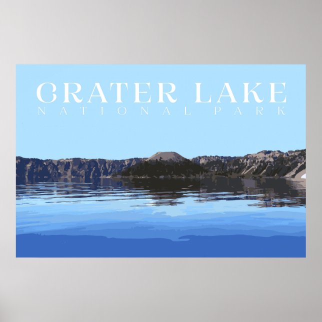 Crater Sjö Poster, nationalparksutskrift Poster (Framsidan)
