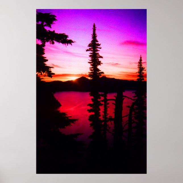 Crater Sjö Sunset Poster (Framsidan)