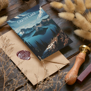 Crater Sjöar Majestic Island View Vykort