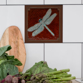 Crateur Dragonfly Tile, Brown och turkos Kakelplatta