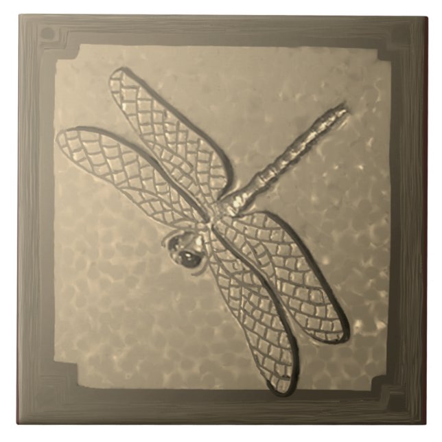 Crateur Dragonfly Tile, Golden Kakelplatta (Framsidan)