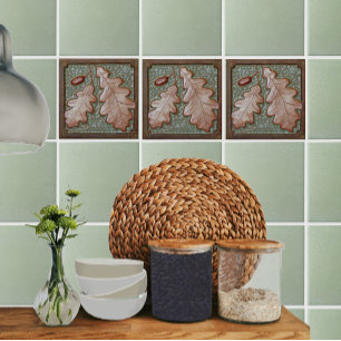 Crateur Oak löv Ceramic Decorative tile Kakelplatta