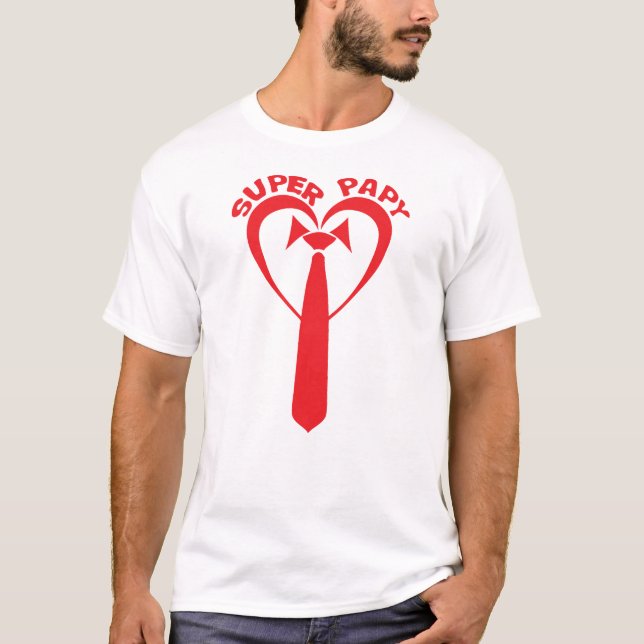 cravate_coeur_super_papy t shirt (Framsida)