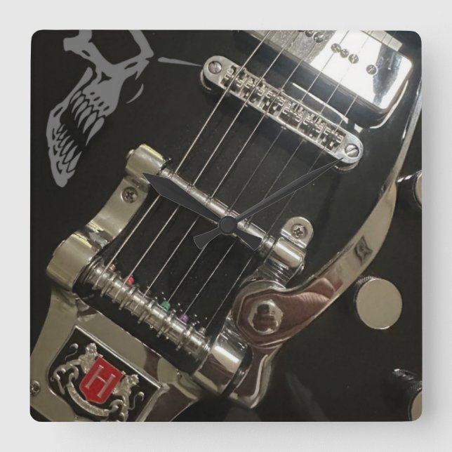 Crawdad guitar-klocka fyrkantig klocka (Framsida)