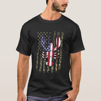 Crawfish American Flag Camo 4Th Of July Patriotic T Shirt