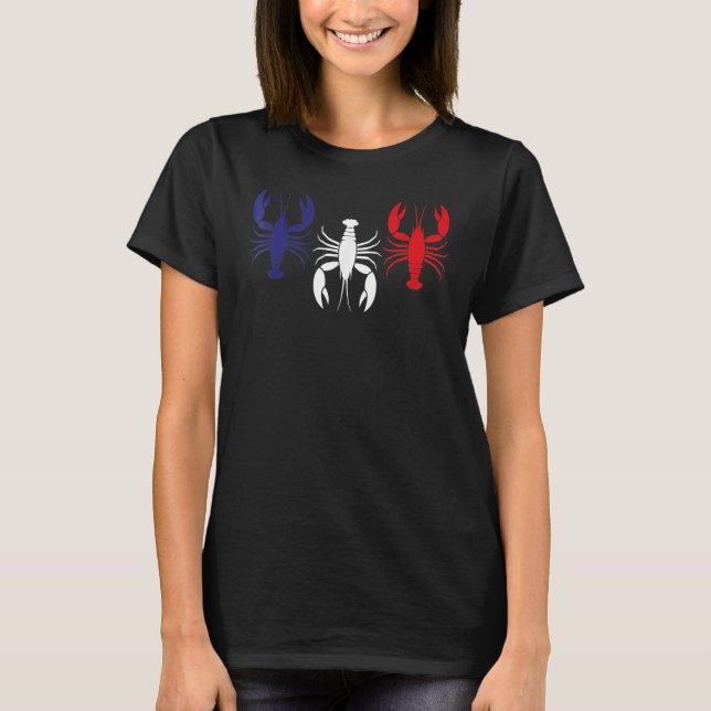 Crawfish Boil 4Th Of July Crawfish Usa Flag  Crayf T Shirt (Framsida)