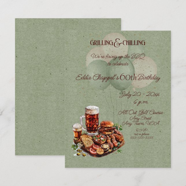 Crawfish Boil 60th Birthday Invitation Inbjudningar (Fram/baksida)
