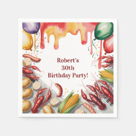 Crawfish Boil Birthday Party For Adults Pappersservett