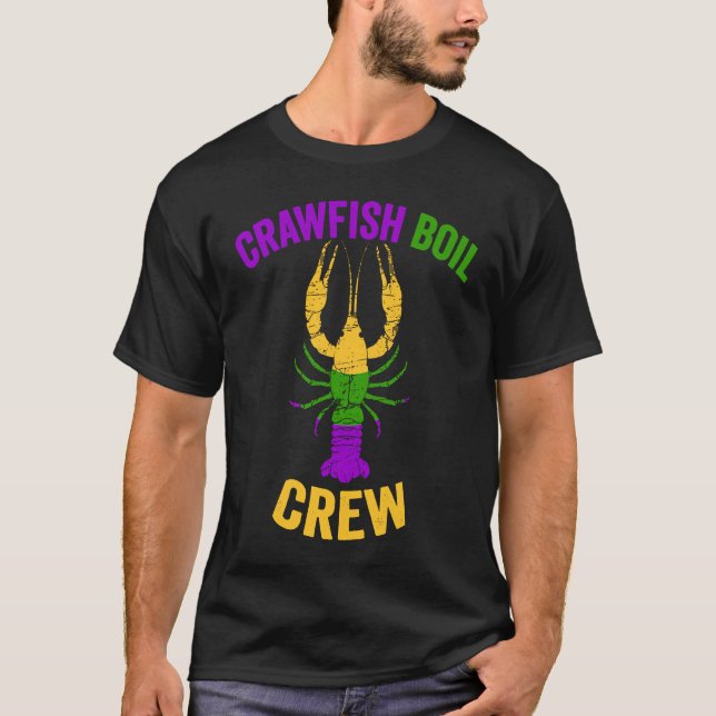 Crawfish Boil Crew Tee Lobster Crayfish Mardi Gras (Framsida)