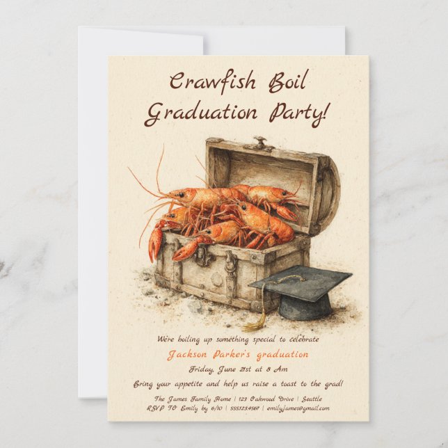 Crawfish Boil Graduation Party | Southern Style  Inbjudningar (Framsida)