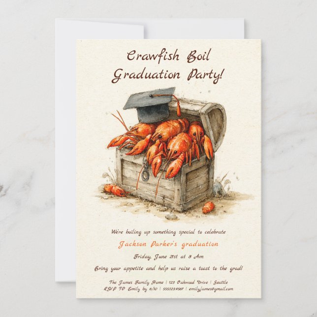 Crawfish Boil Graduation Party | Southern Style  Inbjudningar (Framsida)