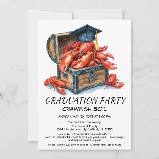 Crawfish Boil Graduation Party | Southern Style  Inbjudningar (Framsida)