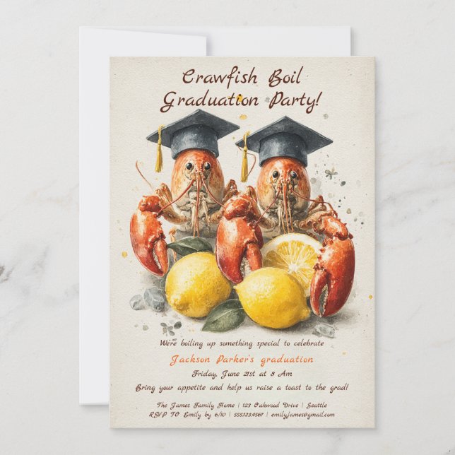 Crawfish Boil Graduation Party | Southern Style  Inbjudningar (Framsida)