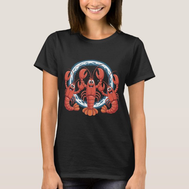 Crawfish Boil Red Spiny Lobster Shirt Cajun Seafoo T Shirt (Framsida)
