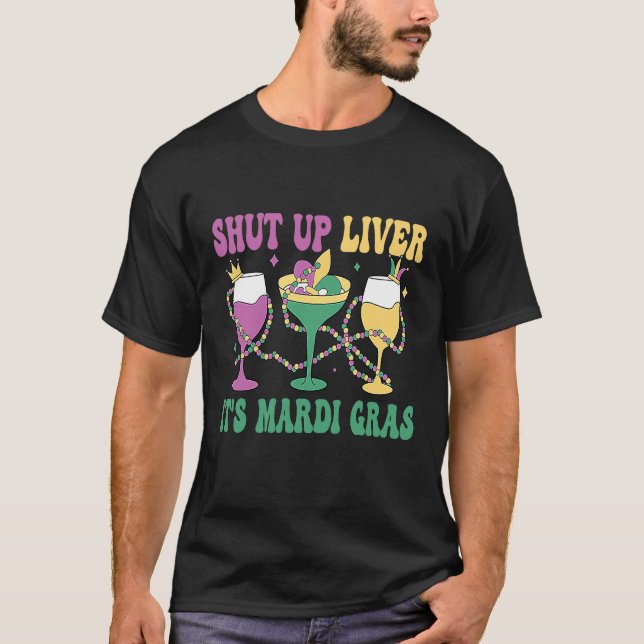 Crawfish Boil Shut Up Liver Mardi Gras Beer Drinki T Shirt (Framsida)