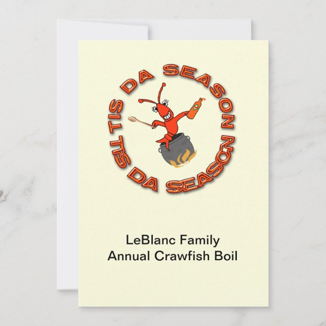Crawfish Boil Tis Da Season Inbjudningar (Framsida)