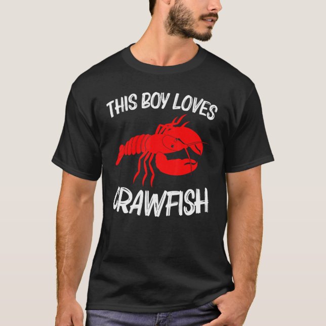 Crawfish Boys Kids Crayfish  Crawfish Eating T Shirt (Framsida)