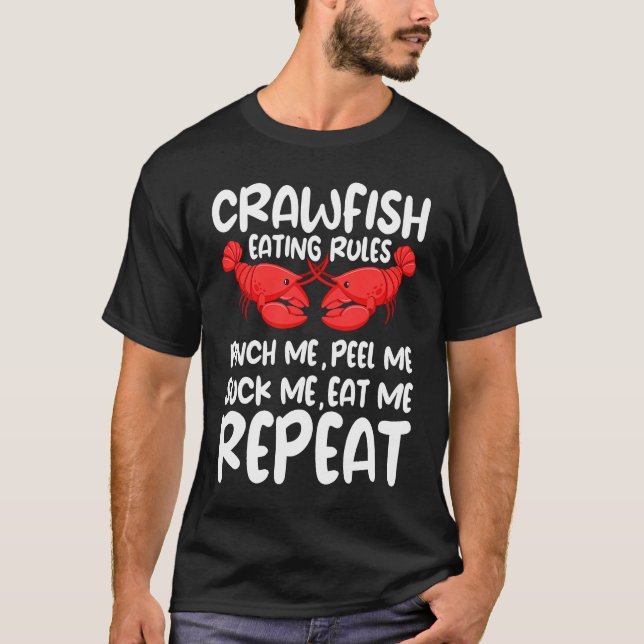 Crawfish Eating Rules Cajun Seafood Crawdad Mudbug T Shirt (Framsida)