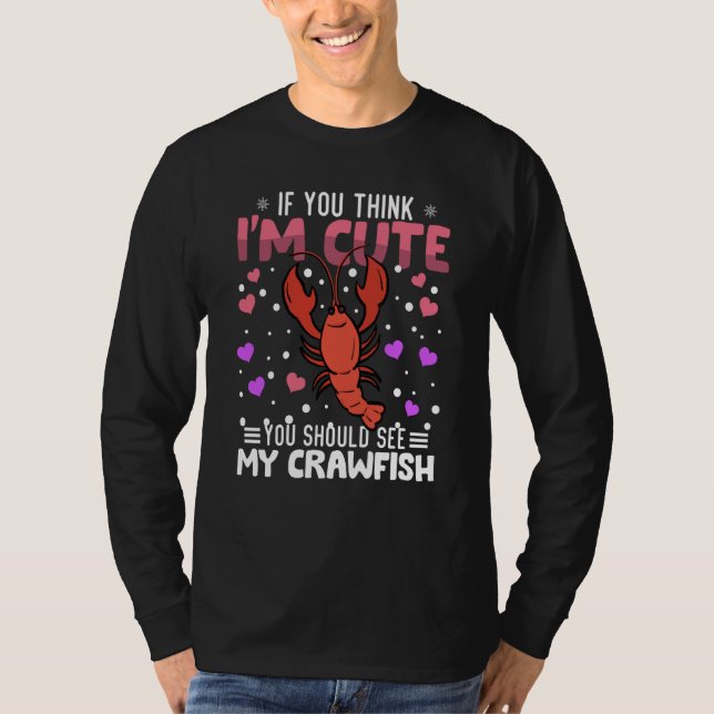 Crawfish Heart Valentine's Day Animal For Womens K T Shirt (Framsida)
