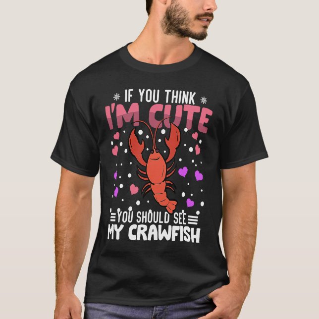 Crawfish Heart Valentine's Day Animal For Womens K T Shirt (Framsida)