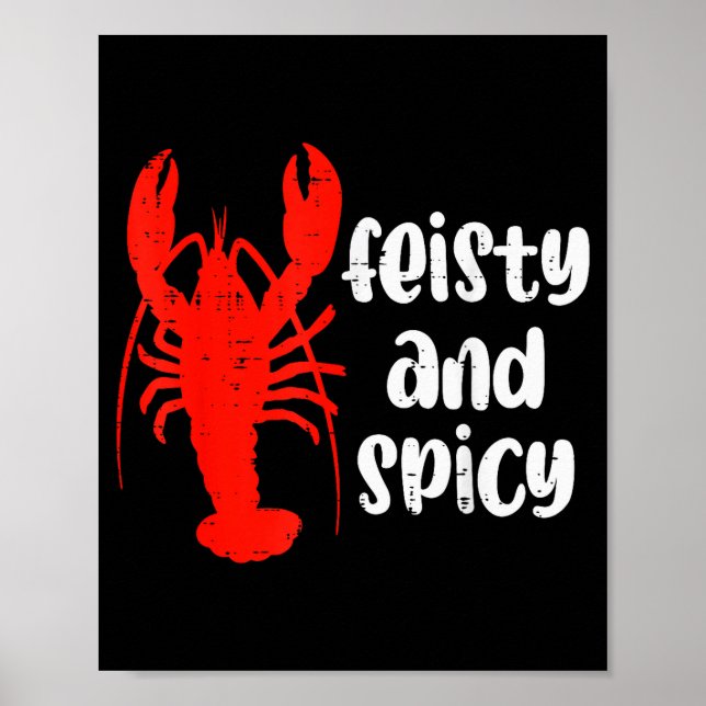 Crawfish Lobster Feisty And Scy Crayfish Men Women Poster (Framsidan)