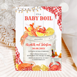 Crawfish Seafood Boil Baby Shower Invitation Inbjudningar