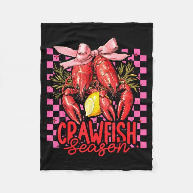 Crawfish Season Crawfish Boil Lobster Cajun Men Wo Fleecefilt (Framsidan)