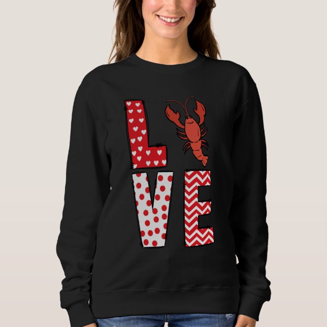Crawfish Valentines Day Love Valentine Cute Hearts T Shirt (Framsida)