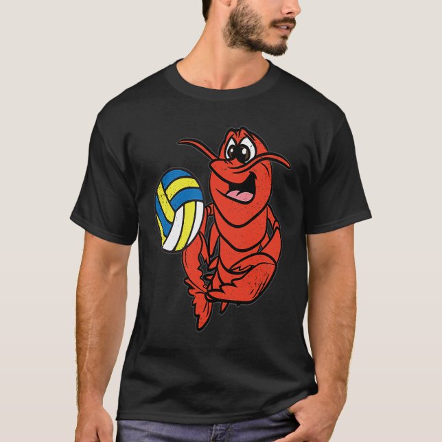 Crawfish Volleyball Player Mardi Gras Sport Carniv T Shirt (Framsida)