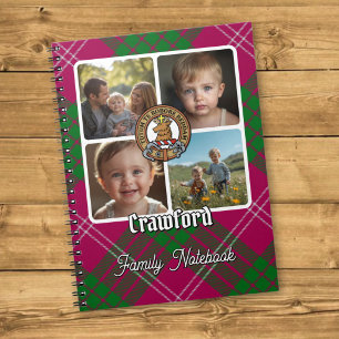 Crawford familjefotocollage anteckningsbok