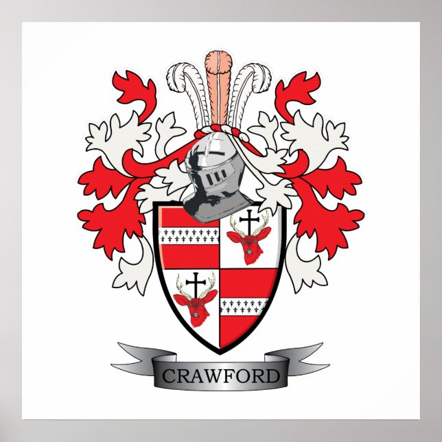 Crawford Family Crest Jackar om Arm Poster (Framsidan)