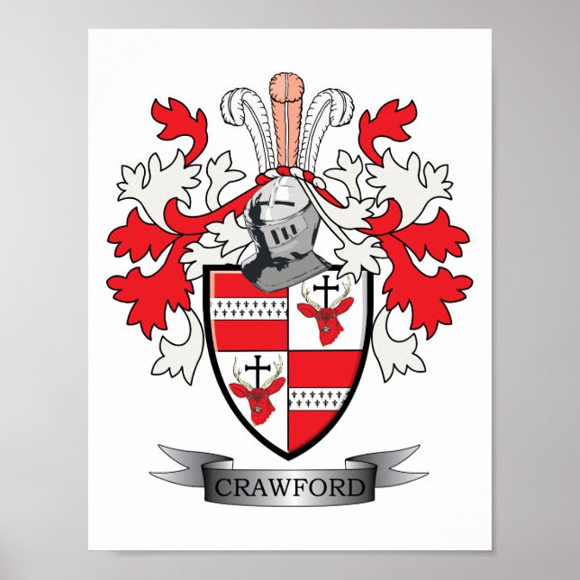 Crawford Family Crest Jackar om Arm Poster (Framsidan)