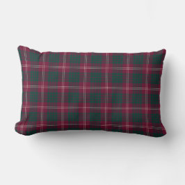 Crawford Family Maroon och Grönt Tartan Lumbarkudde