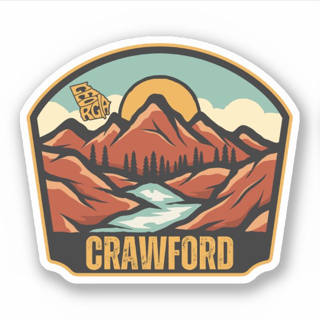 Crawford, Georgia  Klistermärken (Framsida)
