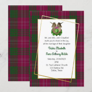 Crawford Klan Scottish Symbols bröllopsinbjudan Inbjudningar