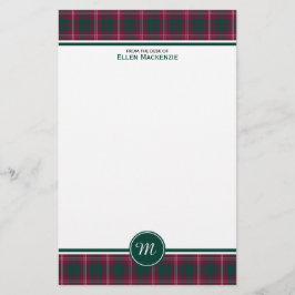 Crawford Klan Tartan Maroon Play Monogram Brevpapper