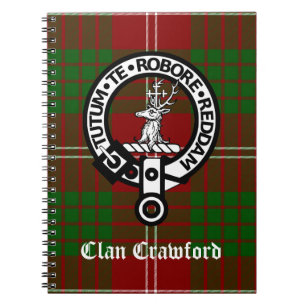 Crawford klanens vapensköld tartan anteckningsbok