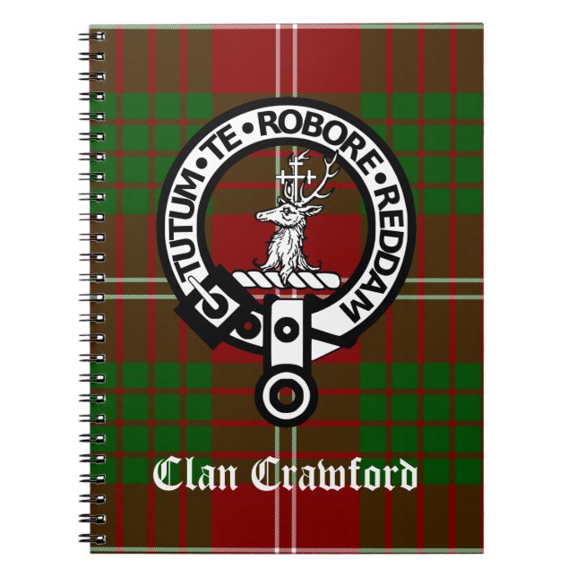 Crawford klanens vapensköld tartan anteckningsbok (Framsidan)