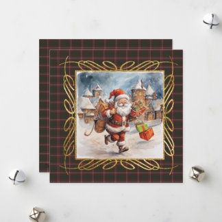 Crawford Modern Scottish Tartan Christmas  Julkort