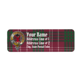 Crawford Tartan & Badge Returadress Etikett