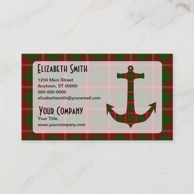 Crawford Tartan Play Anchor Visitkort (Framsida)