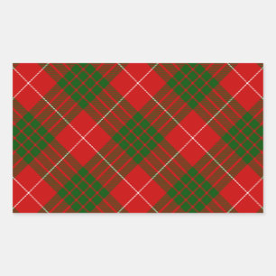 Crawford tartan Red grönt plaid Rektangulärt Klistermärke