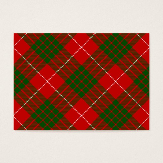 Crawford tartan Red grönt plaid Visitkort (Framsidan)
